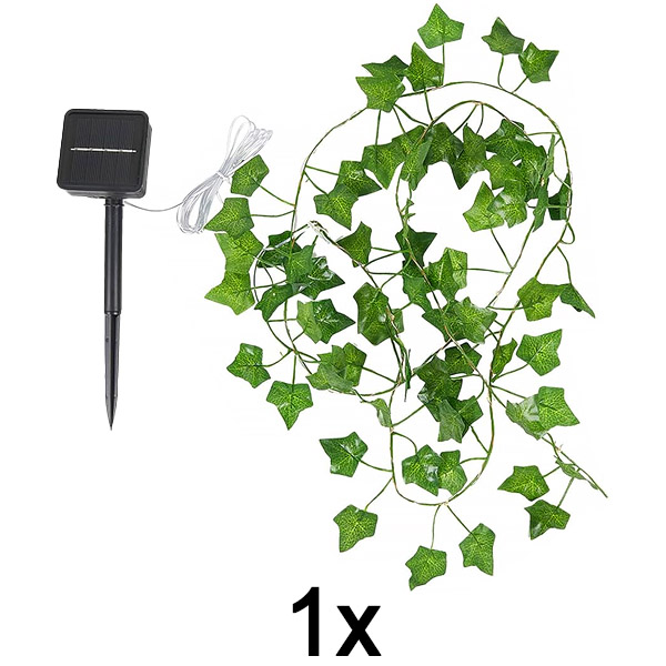 1x Napelemes világítás mesterséges levelekkel (5m) | LEAFGLO